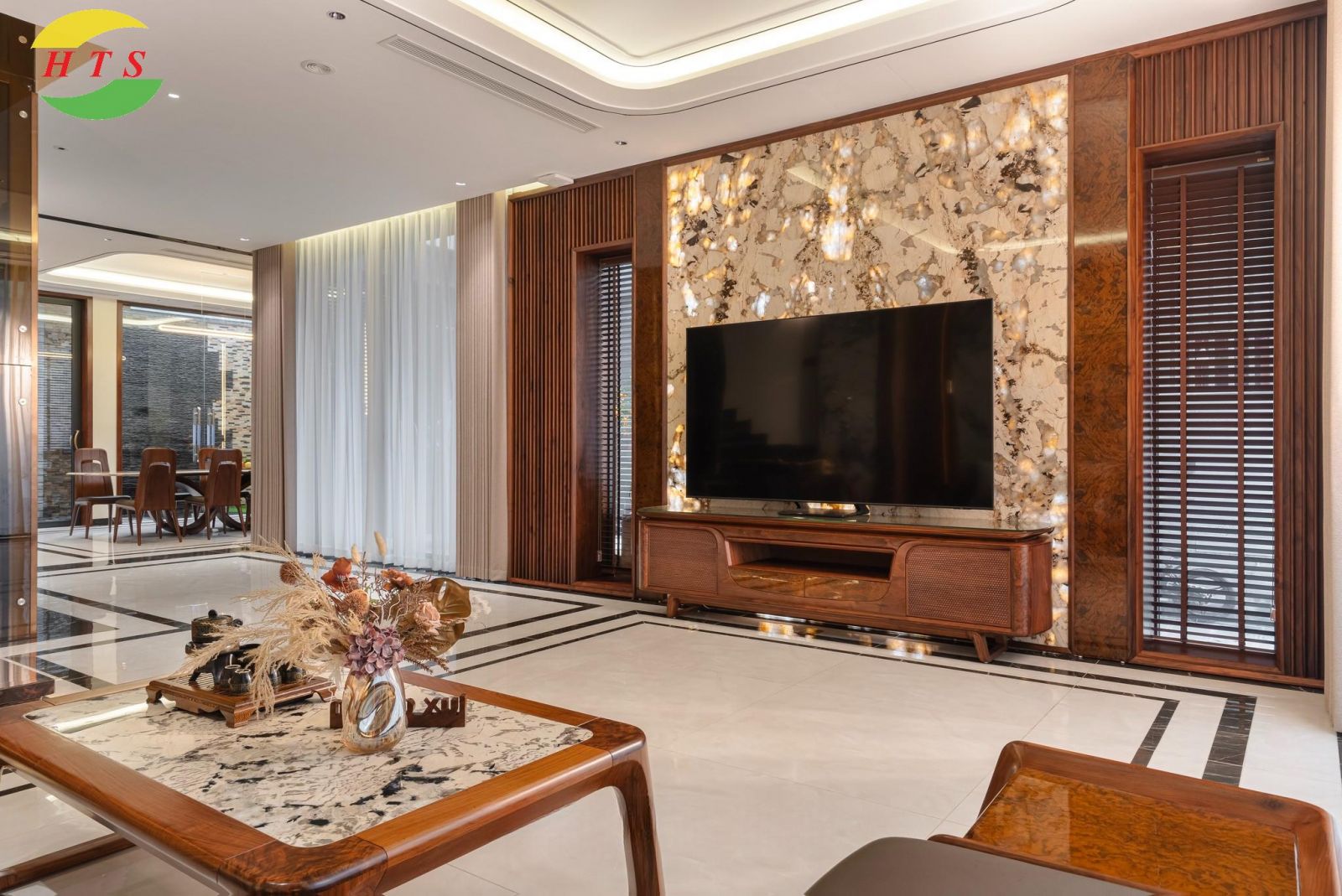 tranh đá ốp tường phòng khách